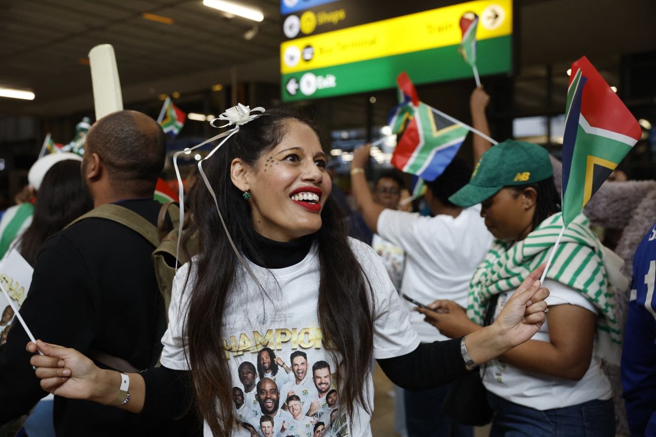 South Africa's fans welcome back their WTC champions, Tambo International Airport, Kempton Park, June 18, 2025