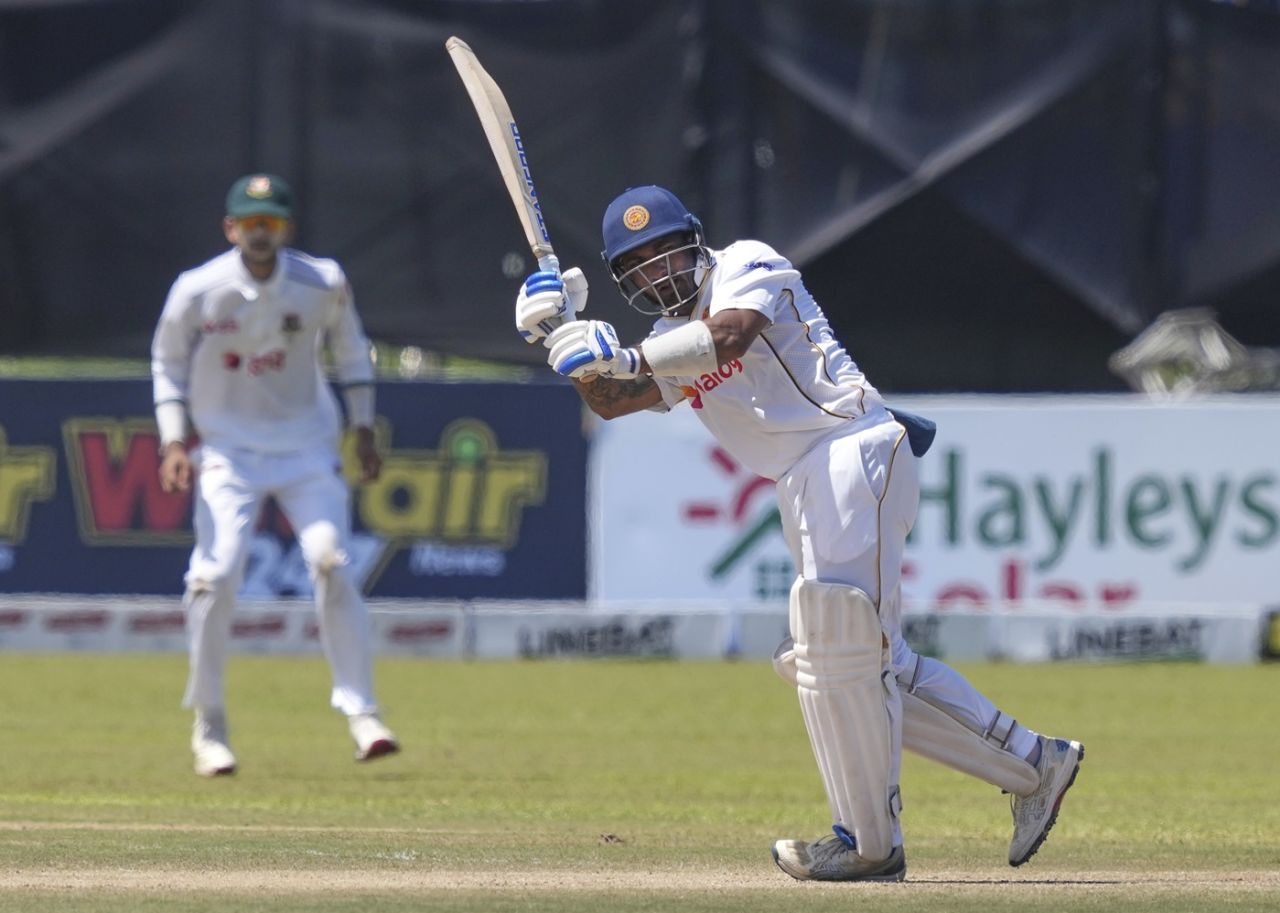 Lahiru Udara played a breezy knock in his maiden Test innings, Sri Lanka vs Bangladesh, 1st Test, Galle, day 3, June 19 2025