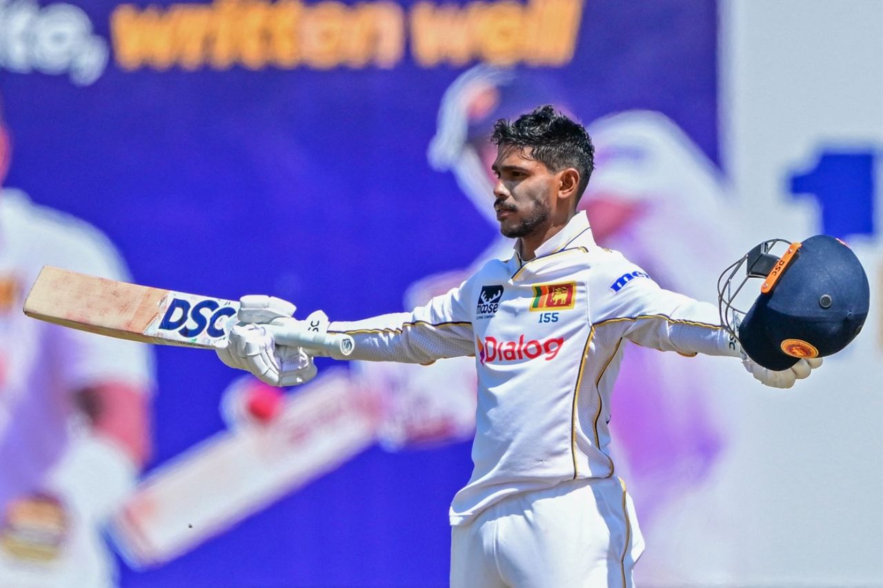 Pathum Nissanka's century was his third in Tests, Sri Lanka vs Bangladesh, 1st Test, Galle, day 3, June 19 2025