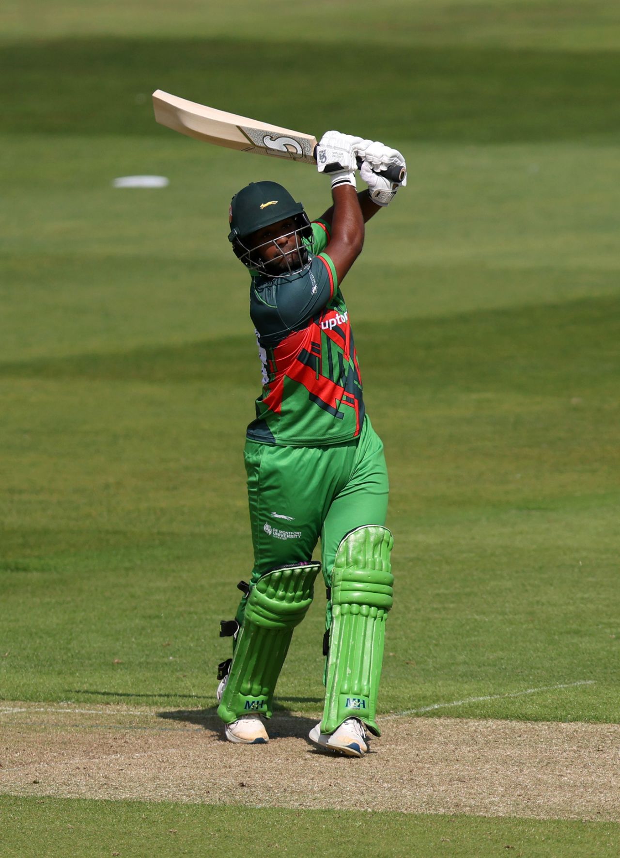 Rehan Ahmed swipes through the off side, Leicestershire vs Derbyshire, Edgbaston, Men's Vitality Blast, June 14, 2025