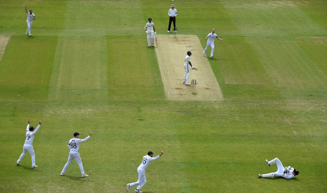 B Sai Sudharsan is caught down the leg side by Jamie Smith off Ben Stokes, England vs India, 1st Test, Leeds, 1st day, June 20, 2025