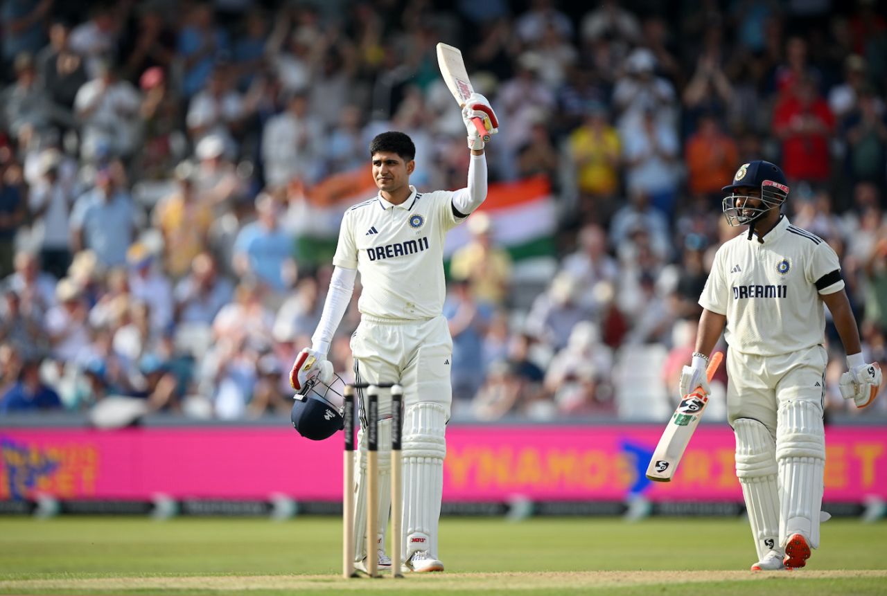 Shubman Gill reached his 140-ball century with his 14th four, England vs India, 1st Test, Leeds, 1st day, June 20, 2025