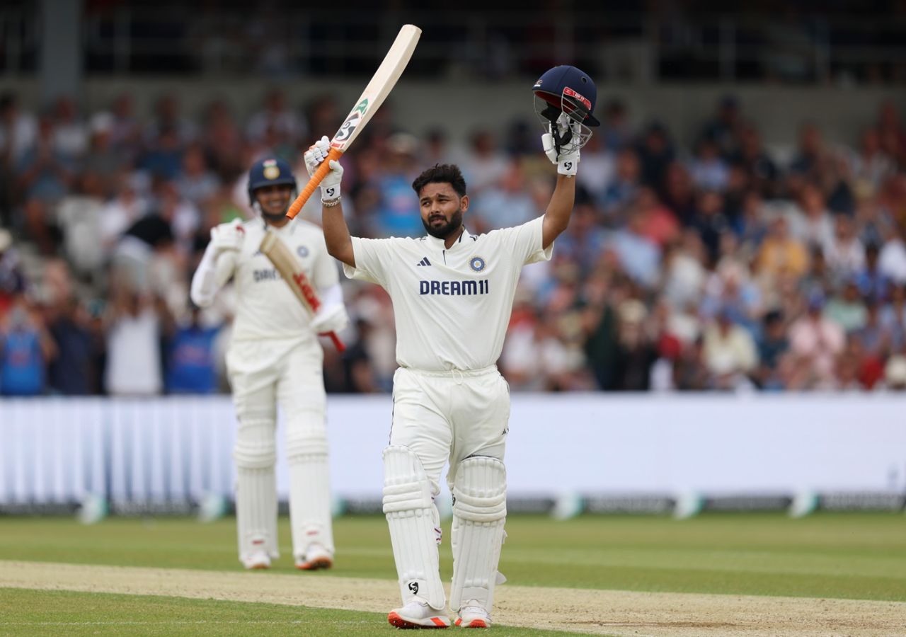 Rishabh Pant acknowledges his ton, England vs India, 1st Test, Leeds, Day 2, June 21, 2025