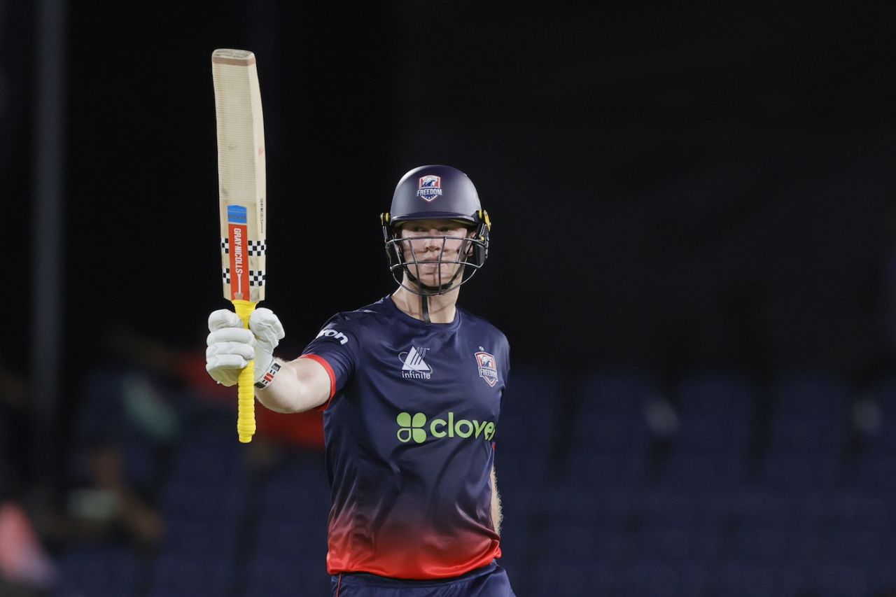 Mitchell Owen brought up a quick fifty, MI New York vs Washington Freedom, MLC 2025, Dallas, June 22, 2025