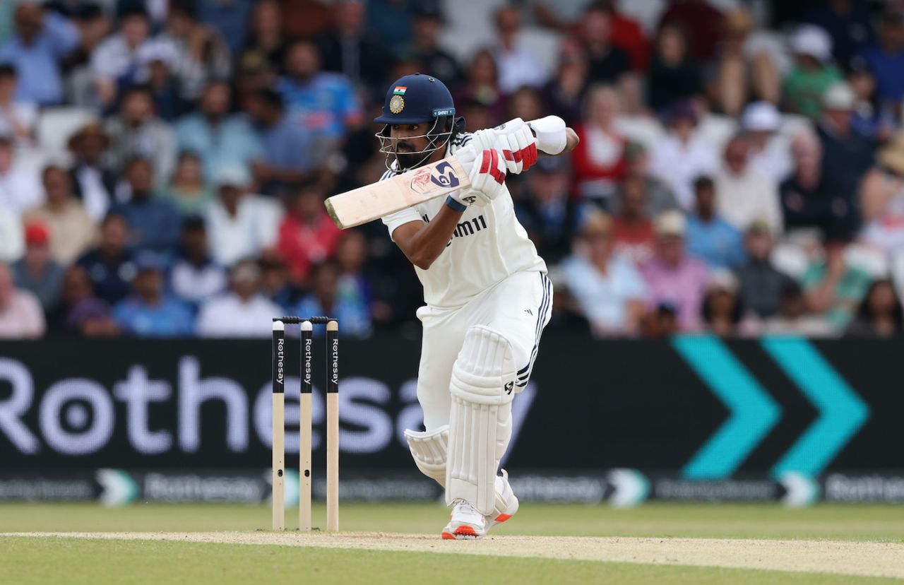 KL Rahul drives crisply through the off side, England vs India, 1st Test, Leeds, Day 3, June 22, 2025