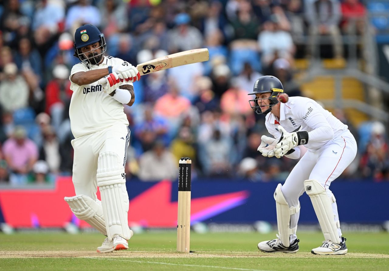 KL Rahul puts a short ball away, England vs India, 1st Test, Leeds, Day 3, June 22, 2025