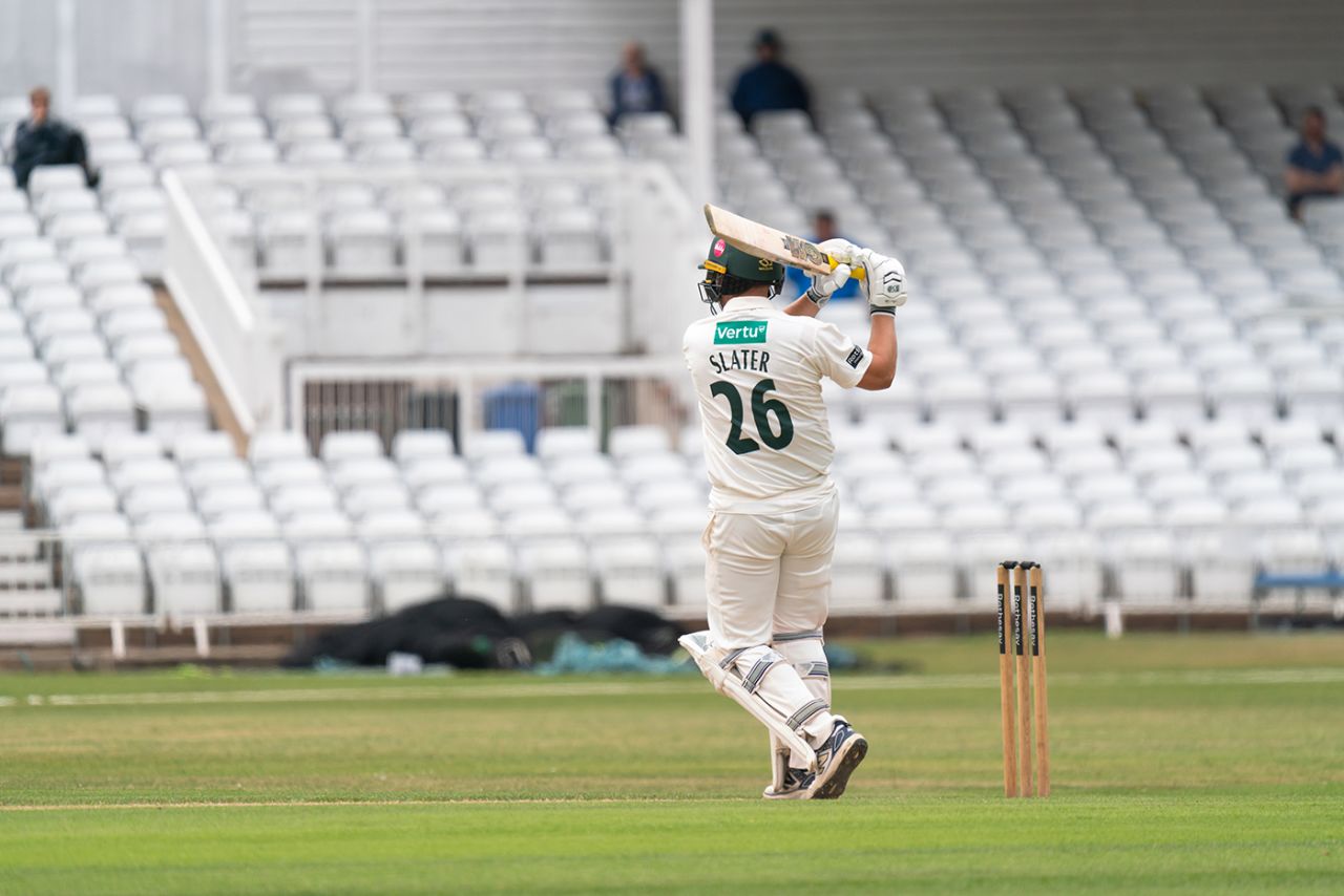 Ben Slater pulls on his way to 96, Nottinghamshire vs Yorkshire, County Championship, Division One, Trent Bridge, June 22, 2025