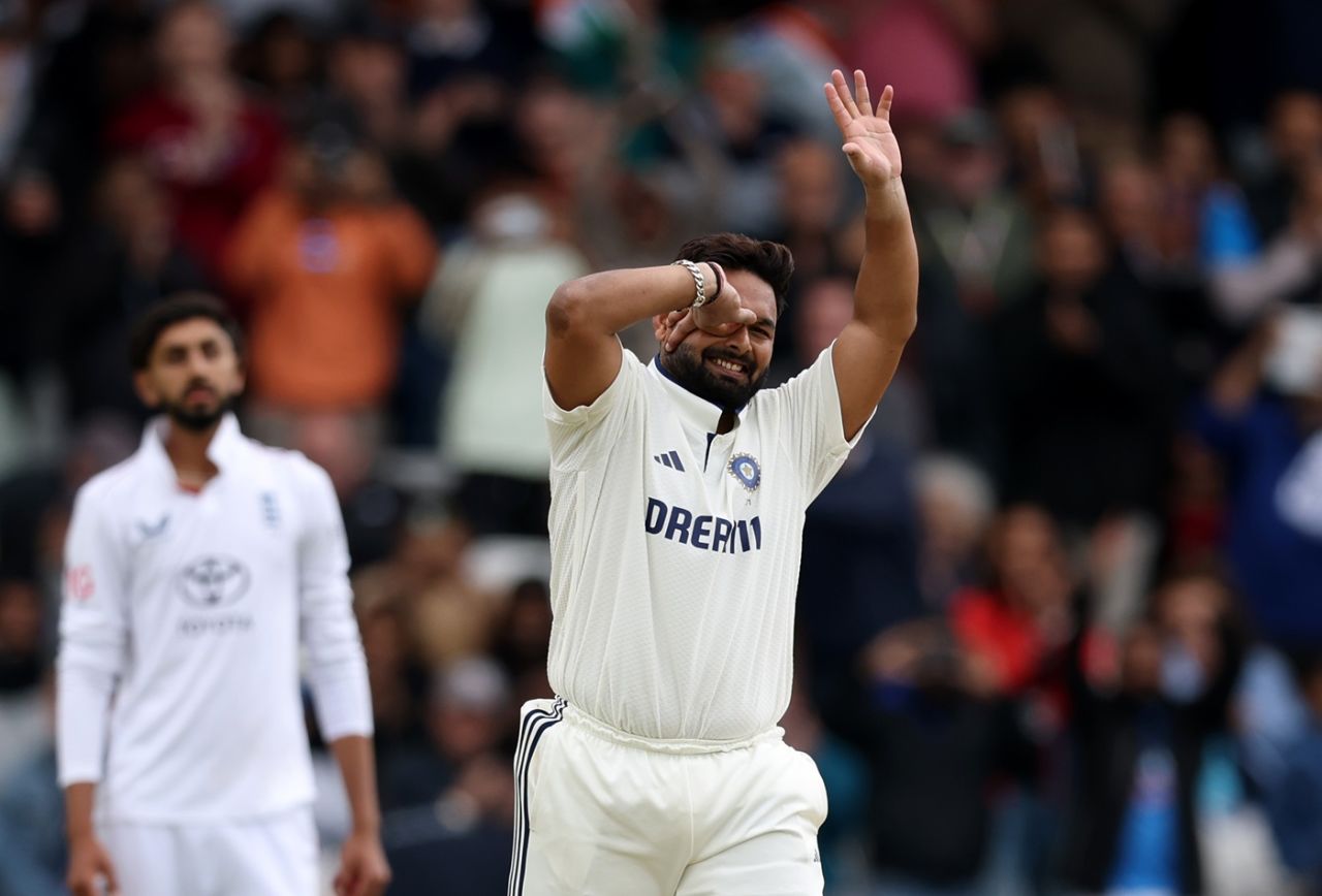 Rishabh Pant celebrates his second century of the match, England vs India, 1st Test, Leeds, 4th day, June 23, 2025