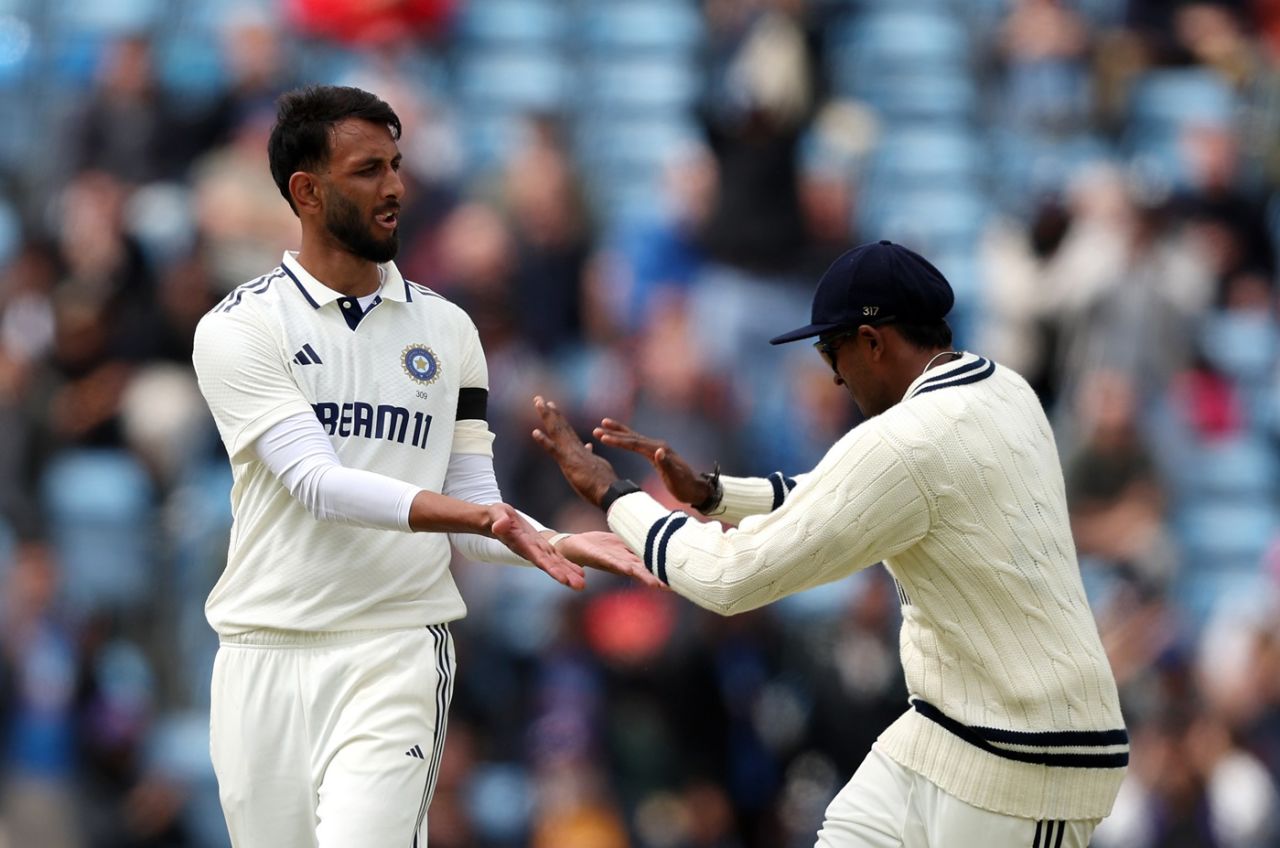 Prasidh Krishna finally broke the opening stand with Zak Crawley's wicket, England vs India, 1st Test, Leeds, 5th day, June 24, 2025