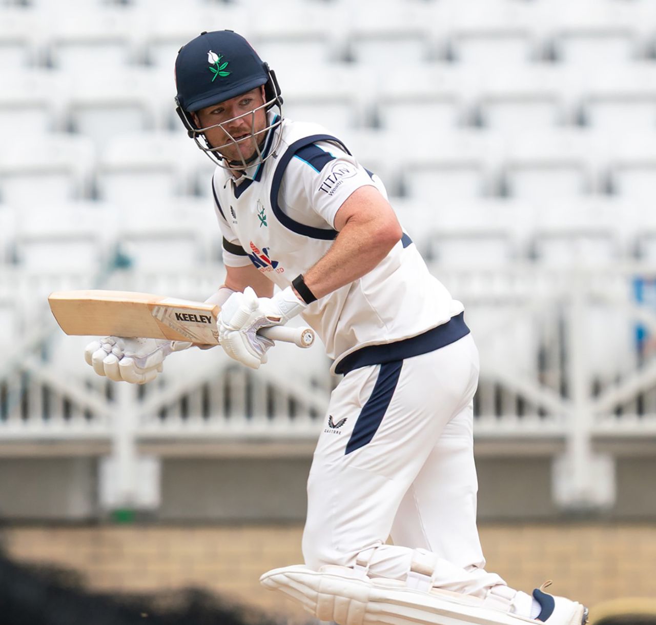 Finlay Bean on his way to a career-best innings, County Championship, Division One, Nottinghamshire vs Yorkshire, Trent Bridge, June 24, 2025