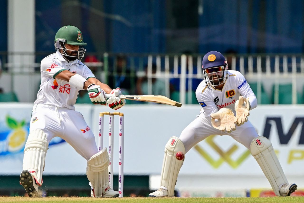 Shadman Islam got off to a slow start, Sri Lanka vs Bangladesh, 2nd Test, Day 1, Colombo, June 25, 2025