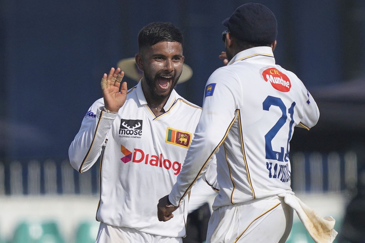 Sonal Dinusha had Litton Das caught behind for his maiden Test wicket, Sri Lanka vs Bangladesh, 2nd Test, Day 1, Colombo, June 25, 2025