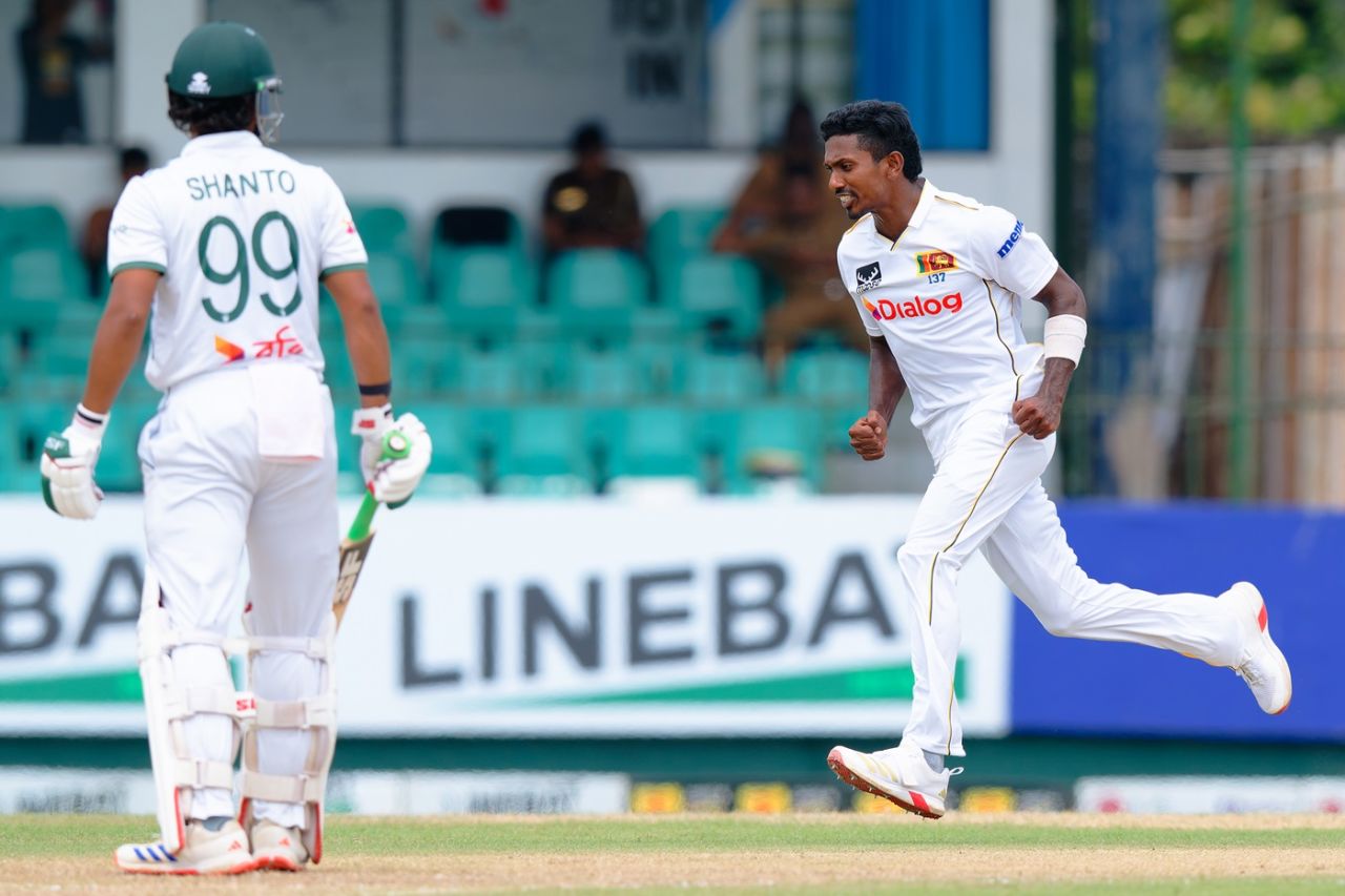 Vishwa Fernando struck twice on the first day, Sri Lanka vs Bangladesh, 2nd Test, Day 1, Colombo, June 25, 2025