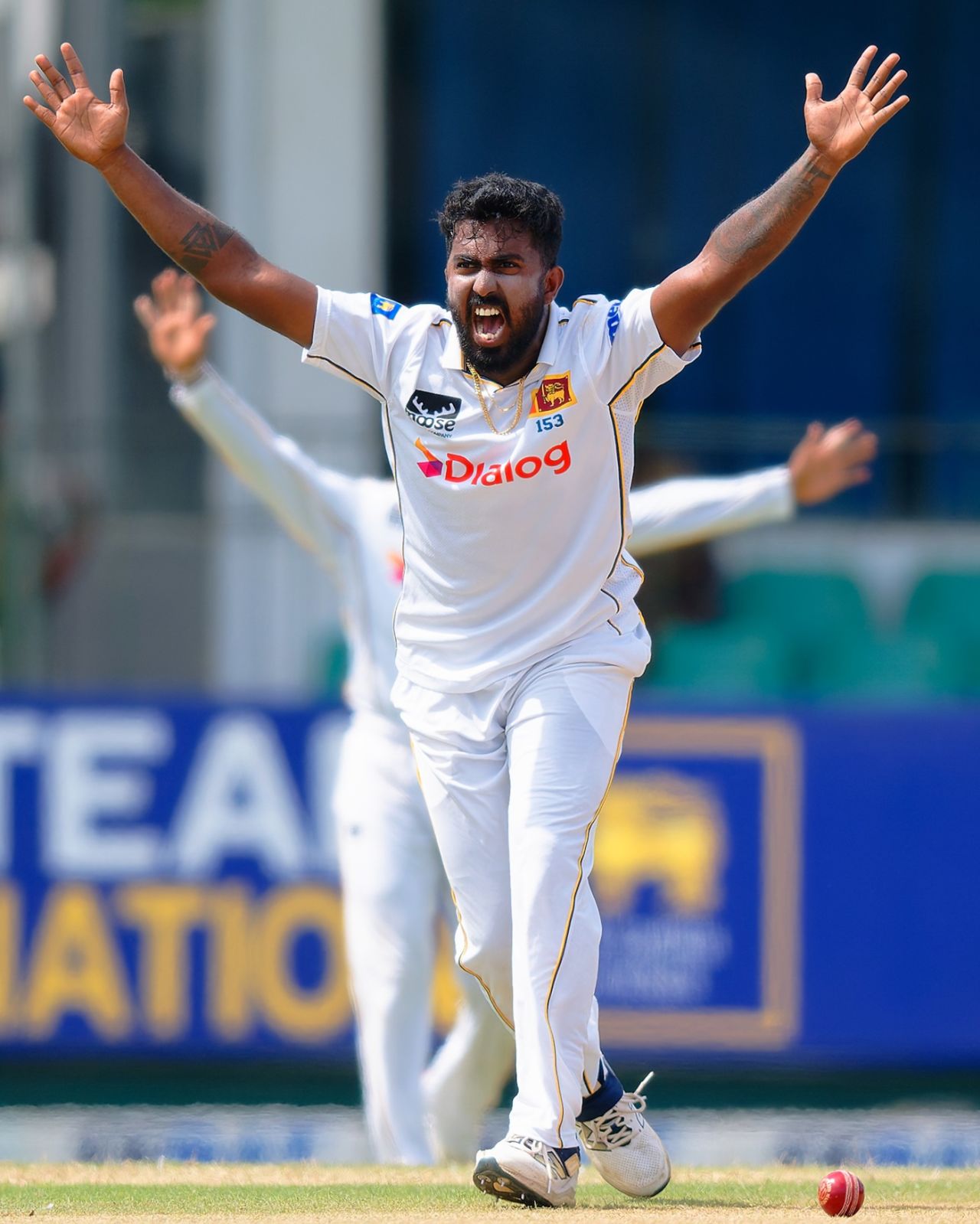 Asitha Fernando had two wickets to show for his efforts, Sri Lanka vs Bangladesh, 2nd Test, Day 1, Colombo, June 25, 2025