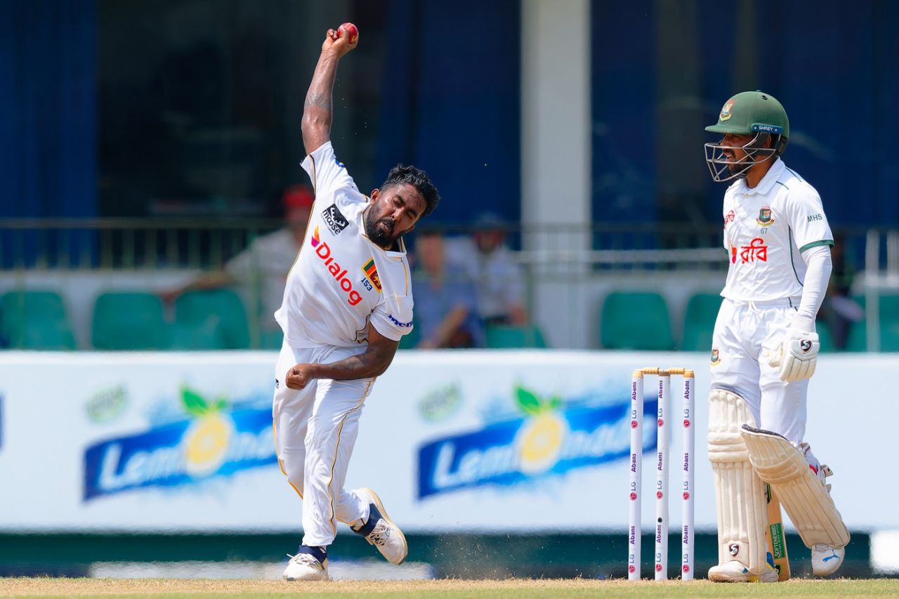 Asitha Fernando toiled hard on a surface not suited to his style, Sri Lanka vs Bangladesh, 2nd Test, Day 1, Colombo, June 25, 2025