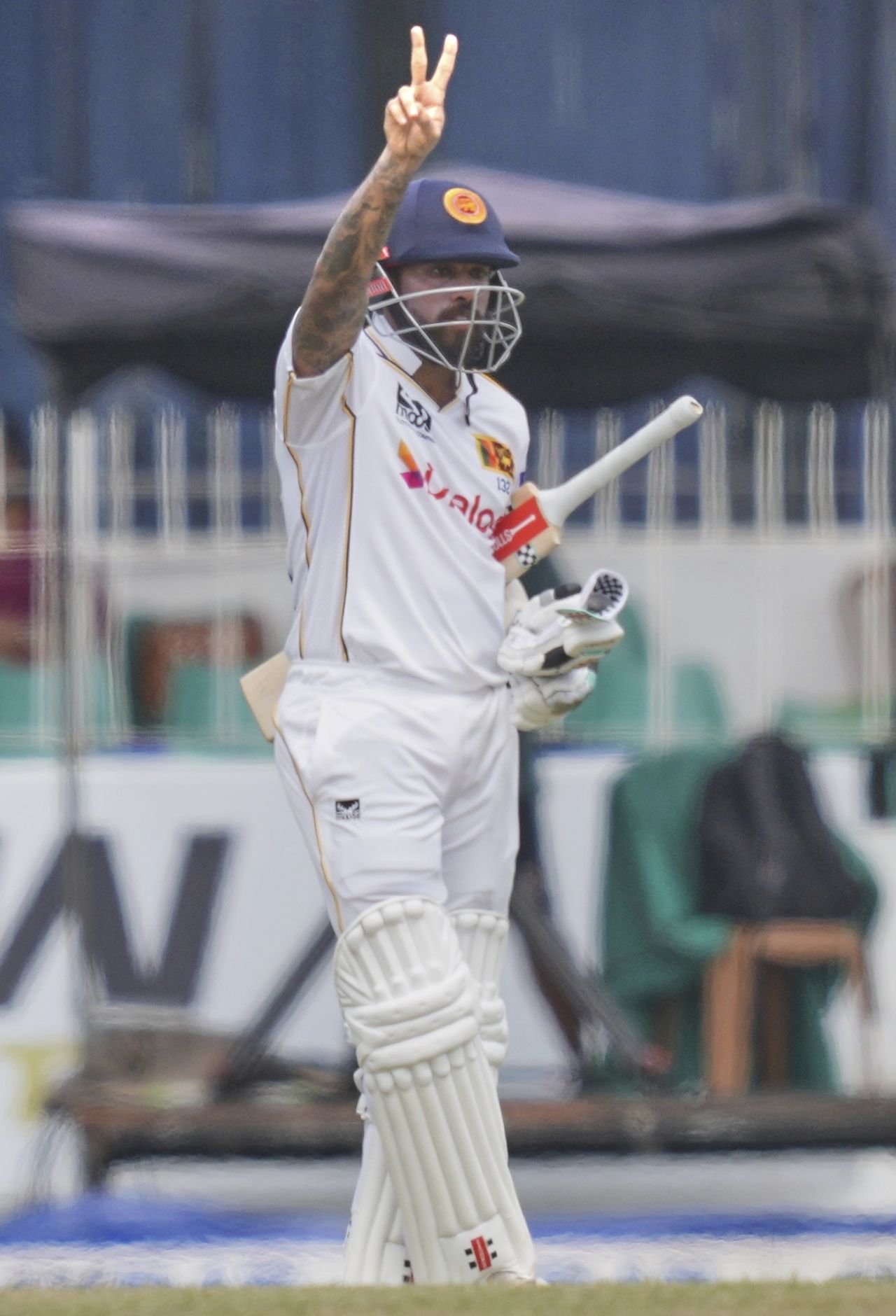 Kusal Mendis celebrates his half-century, Sri Lanka vs Bangladesh, 2nd Test, Colombo, 3rd day, June 27, 2025