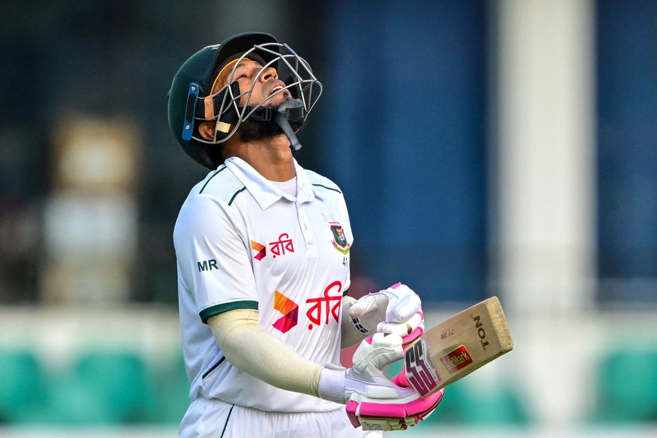 A dejected Msuhfiqur Rahim walks back after falling in the final session, Sri Lanka vs Bangladesh, 2nd Test, Colombo, 3rd day, June 27, 2025