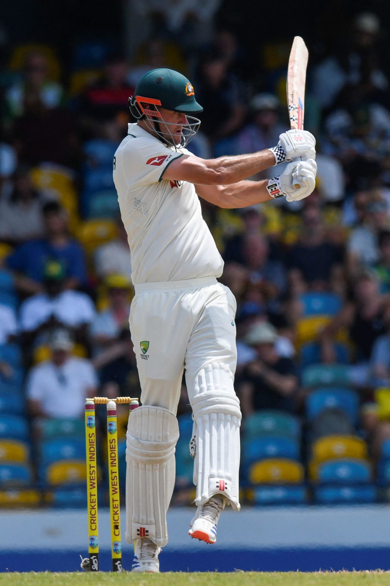 Beau Webster pulls through the leg side, West Indies vs Australia, 1st Test, 3rd day, Barbados, June 27, 2025