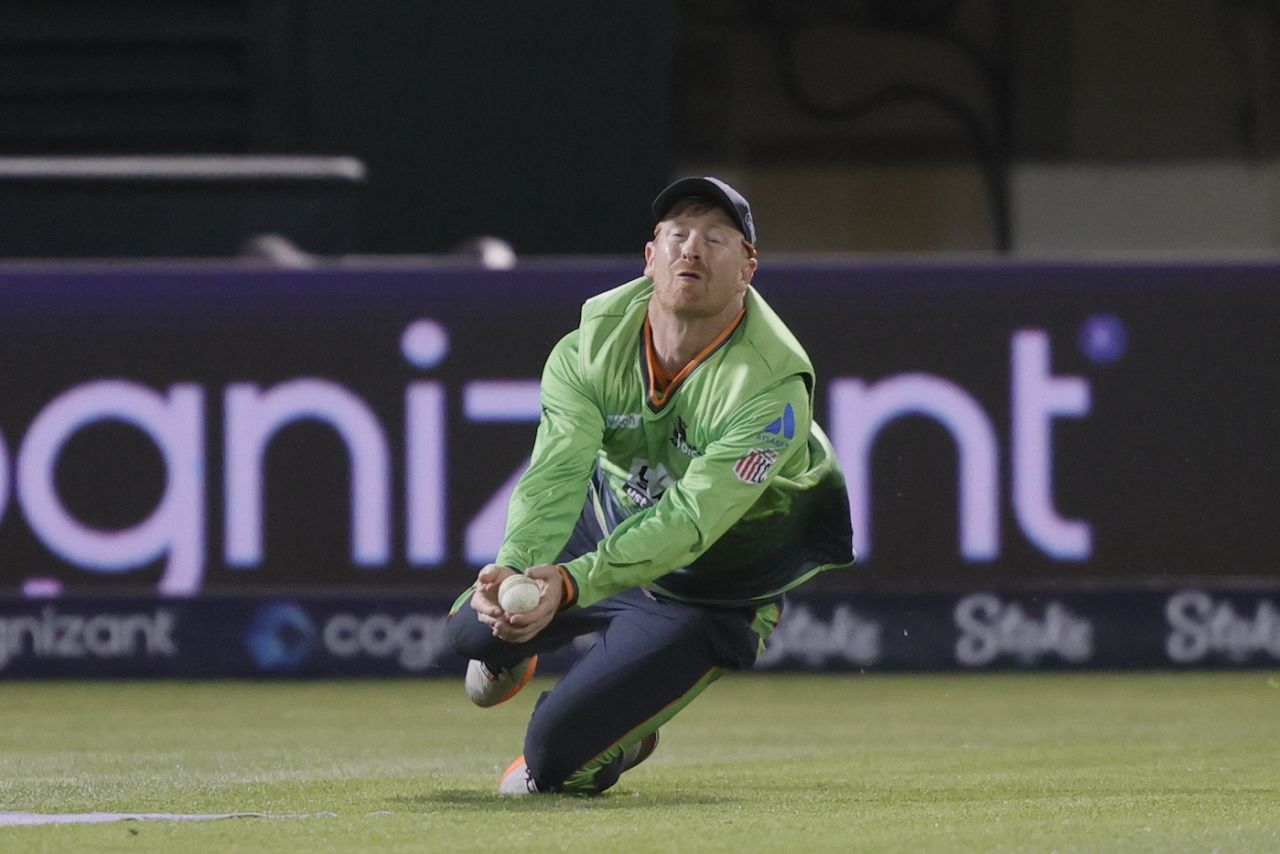 Heinrich Klaasen gets his fingers around the ball before dropping it, MI New York vs Seattle Orcas, MLC 2025, Oakland, June 17, 2025