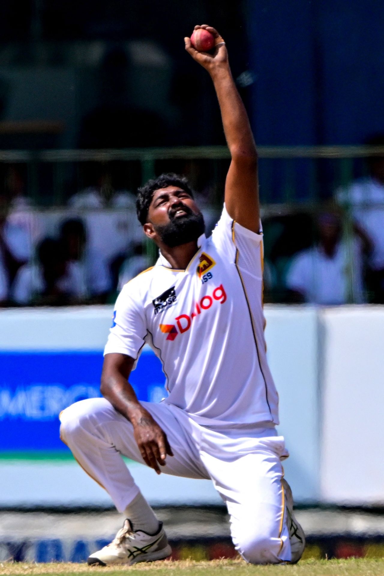 Prabath Jayasuriya strikes a pose after picking up his fifth wicket, Sri Lanka vs Bangladesh, 2nd Test, Colombo, 4th day, June 28, 2025