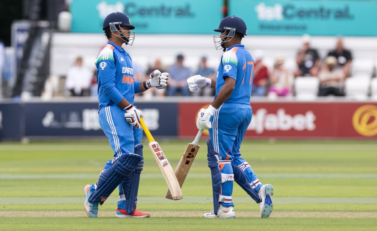 Vaibhav Suryavanshi and Ayush Mhatre get together, England U-19 vs India U-19, 1st Youth ODI, Hove, June 27, 2025