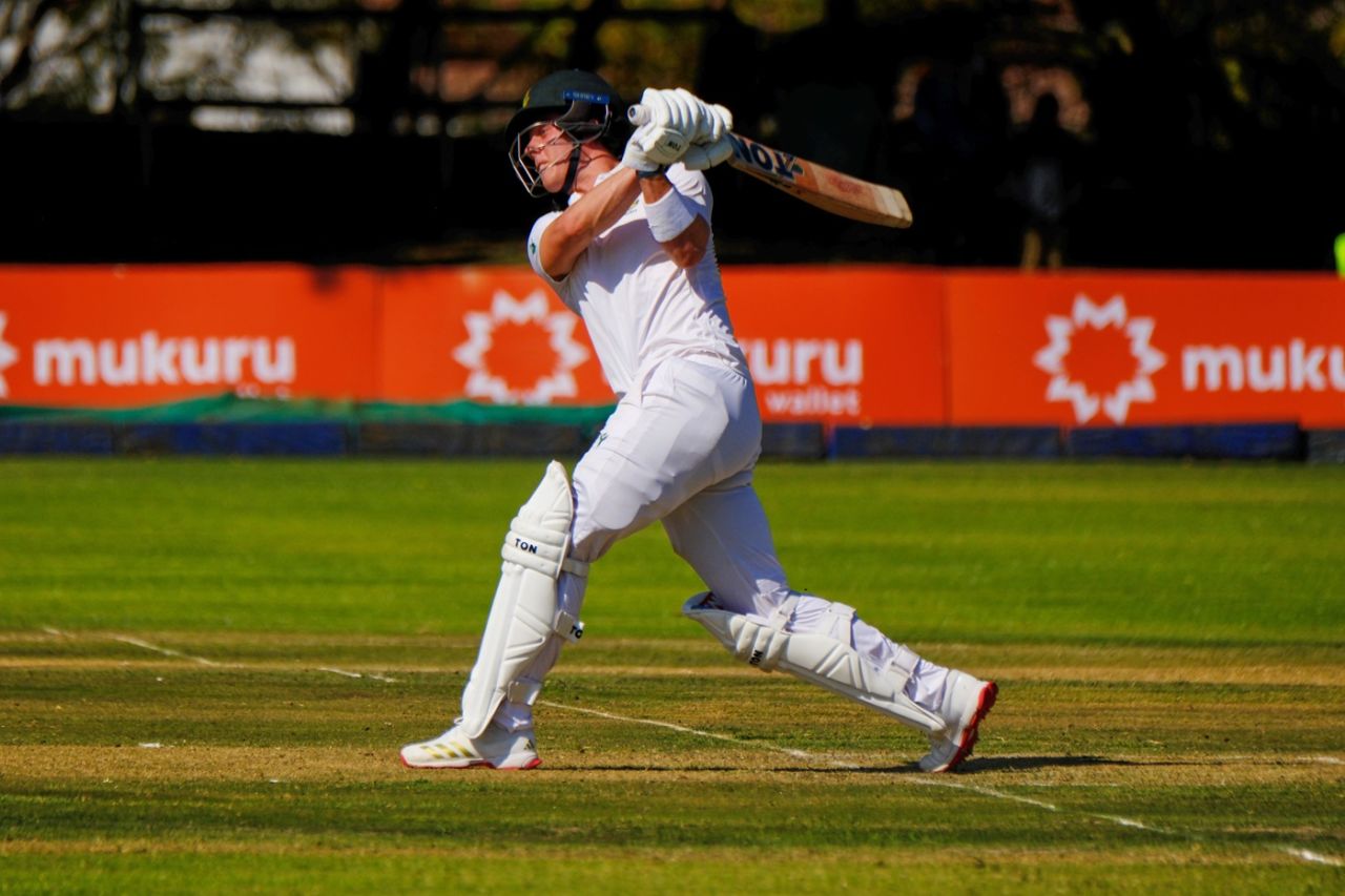 Dewald Brevis began his Test career with a 38-ball fifty, Zimbabwe vs South Africa, 1st Test, Bulawayo, June 28, 2025