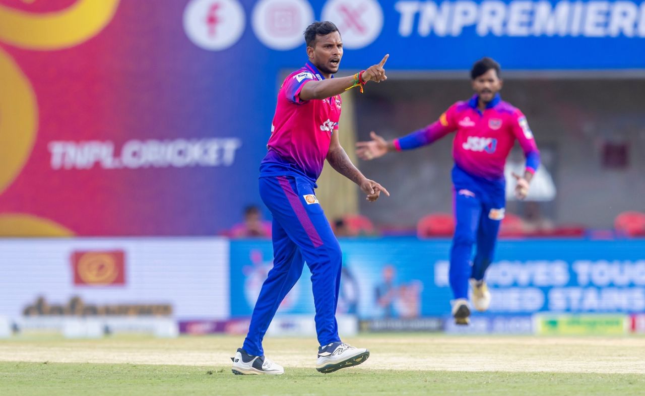 T Natarajan claimed figures of 4-1-14-3, Nellai Royal Kings vs Tiruppur Tamizhans, TNPL 2025, Dindigul, June 29, 2025