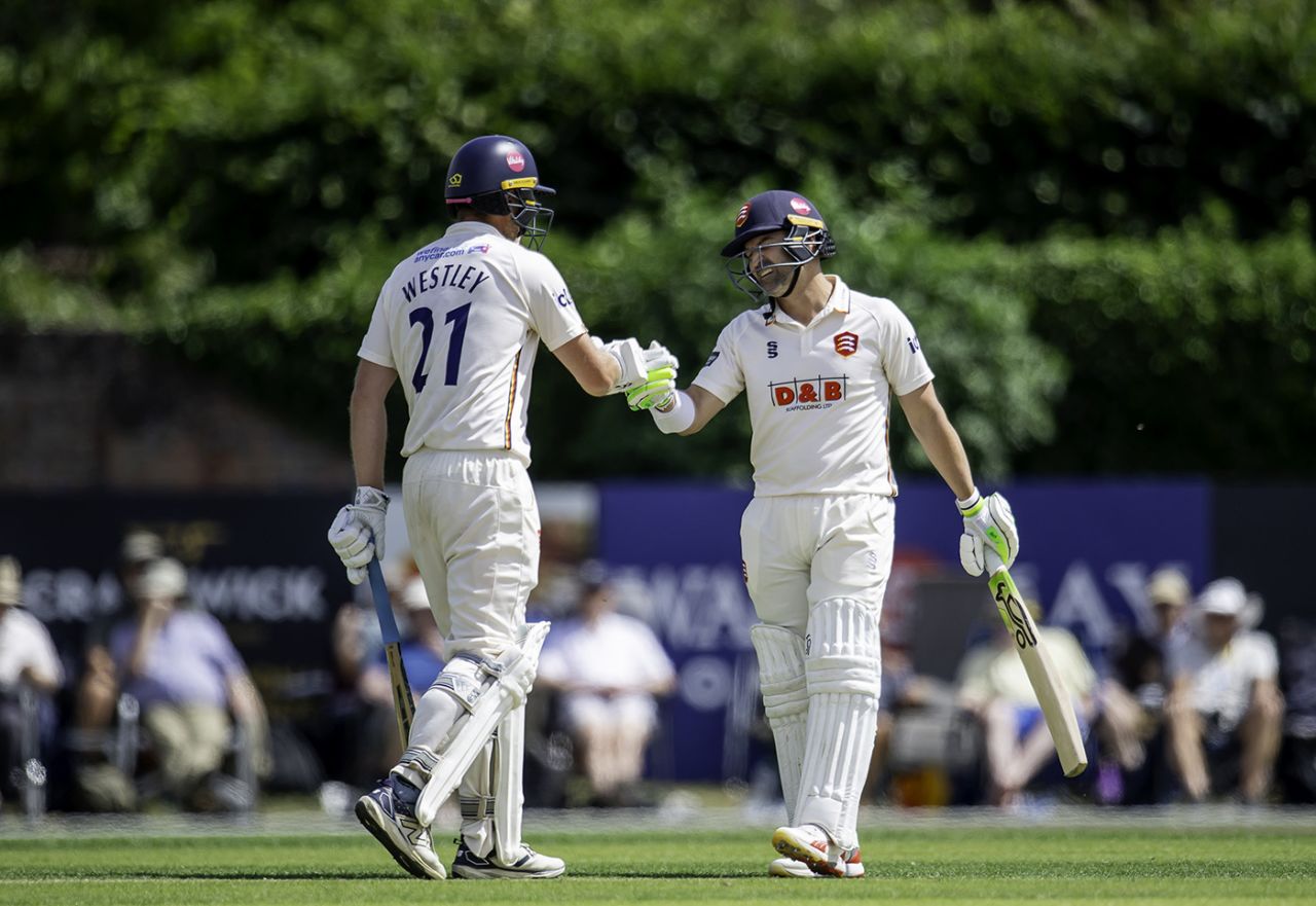 Tom Westley and Dean Elgar put on 198 runs for the second wicket, County Championship, Division One, Yorkshire vs Essex, York, June 29 2025