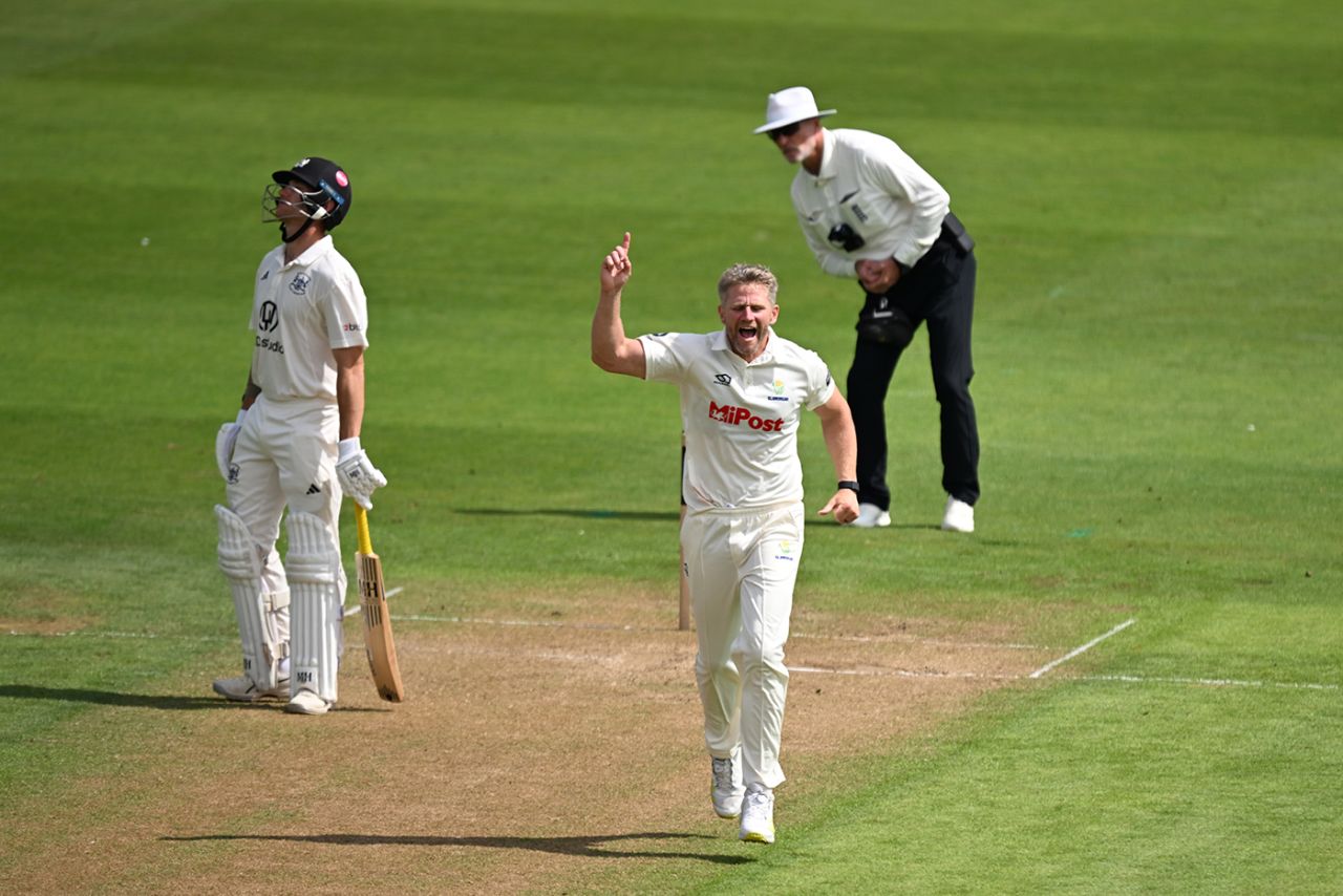 Timm van der Gugten picked up a four-for, Glamorgan vs Gloucestershire, Cardiff, June 30, 2025