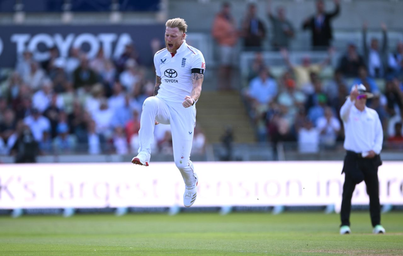 Ben Stokes exults after dismissing Yashasvi Jaiswal, England vs India, 2nd Test, Birmingham, Day 2, July 2, 2025