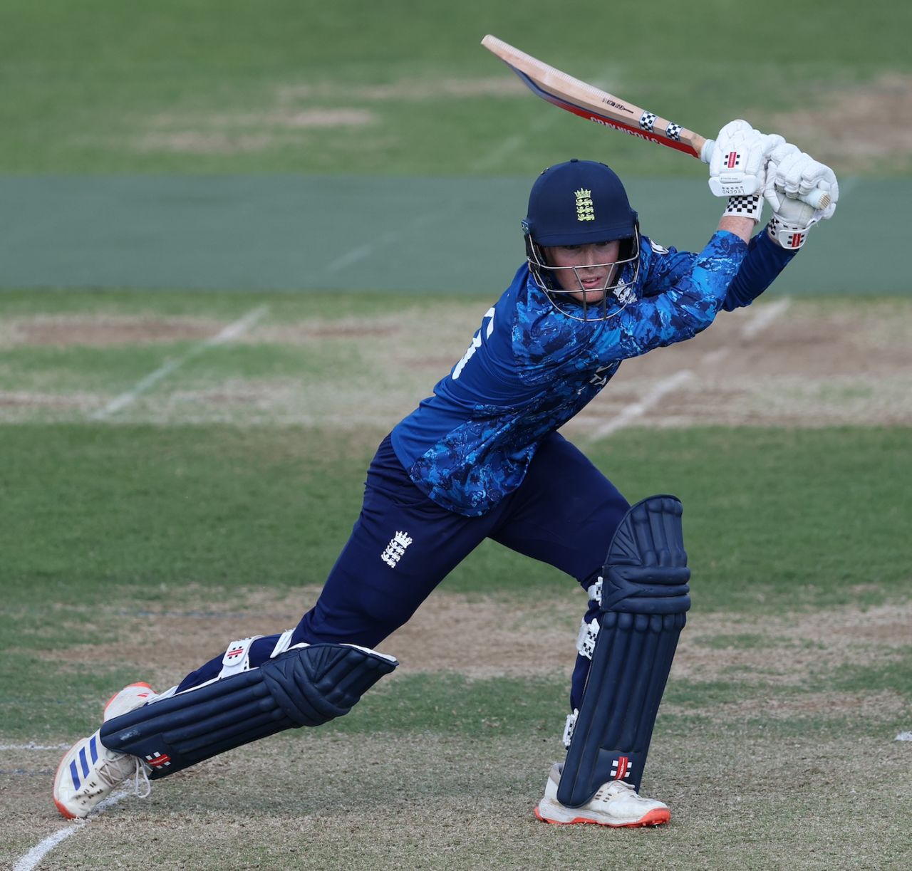 Thomas Rew drives through the off side, England U19s vs India U19s, 2nd Youth ODI, Northampton, June 30, 2025