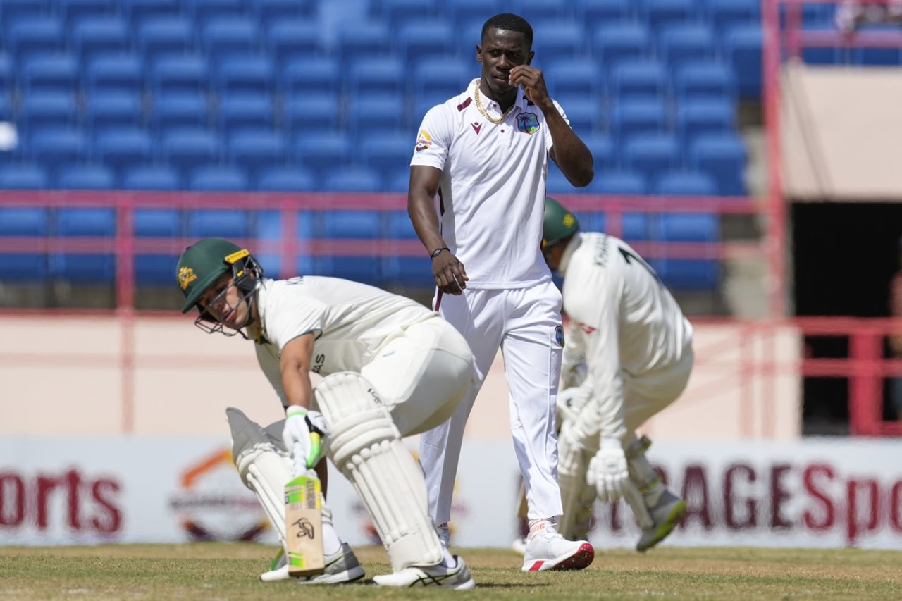 Sam Konstas and Usman Khawaja repelled Shamar Joseph's opening spell, West Indies vs Australia, 2nd Test, St George's, 1st day, July 3, 2025
