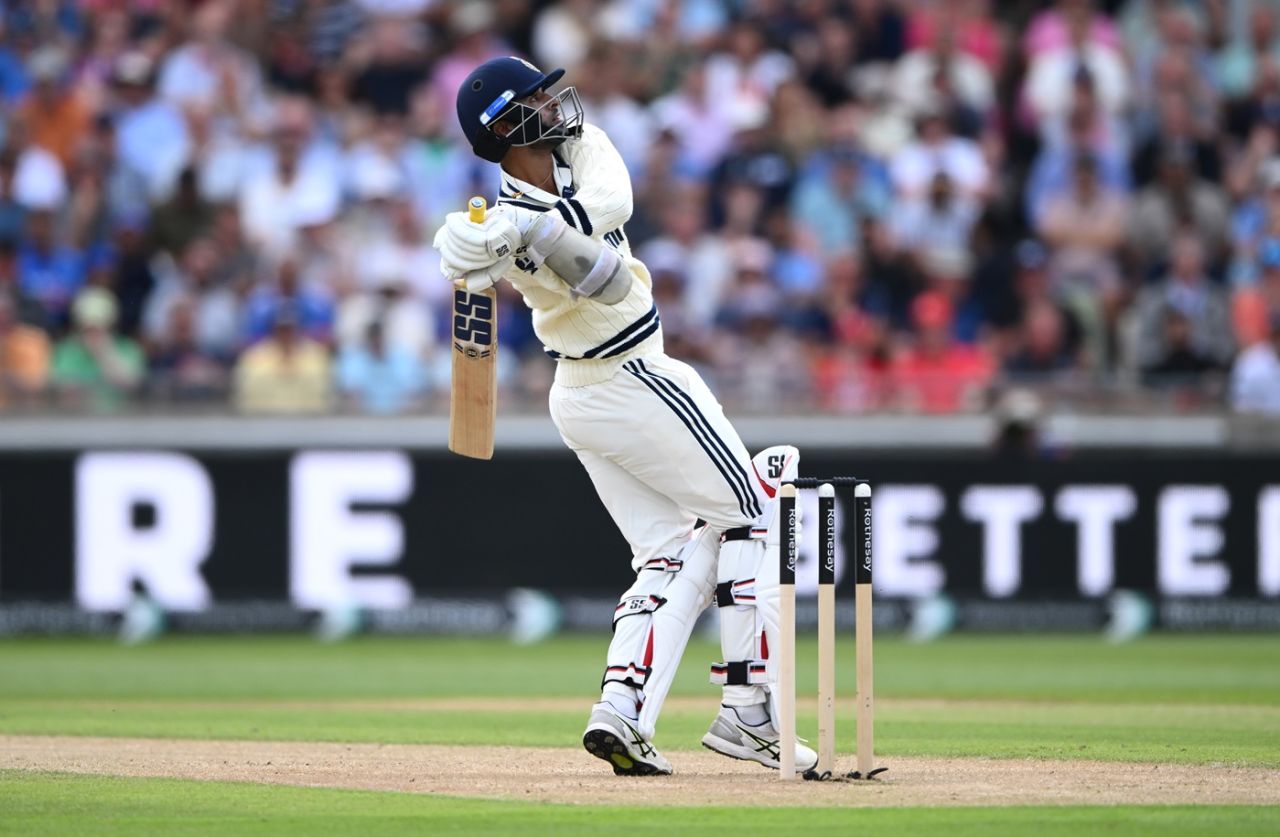 Washington Sundar hooks for six, England vs India, 2nd Test, Birmingham, 2nd day, July 3, 2025