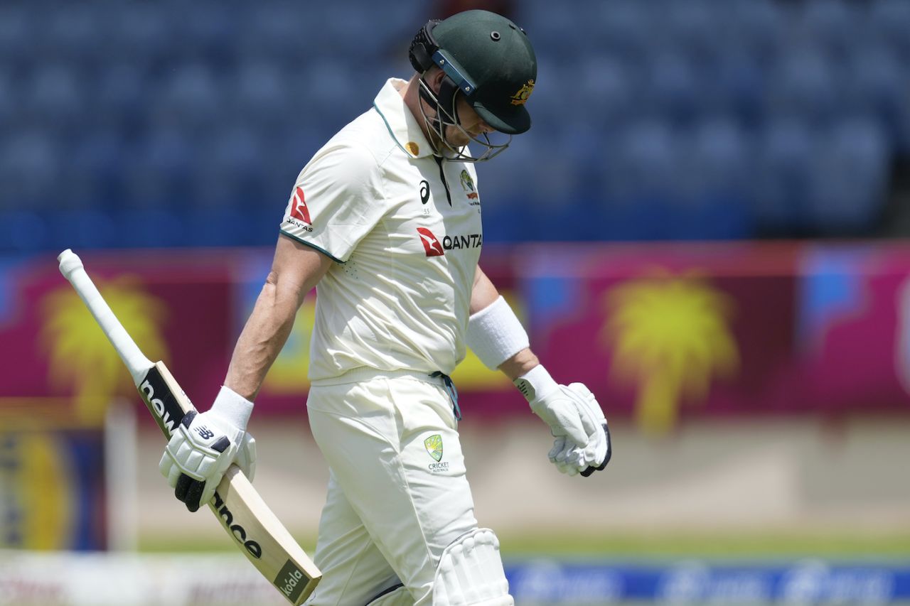 Steven Smith's stay on return was short, West Indies vs Australia, 2nd Test, St George's, 1st day, July 3, 2025