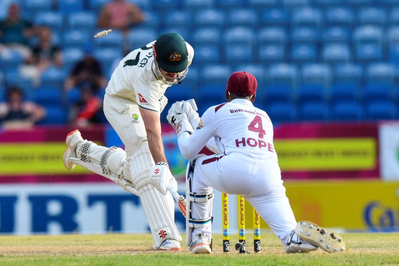 Beau Webster was run out for 60, West Indies vs Australia, 2nd Test, St George's, 1st day, July 3, 2025