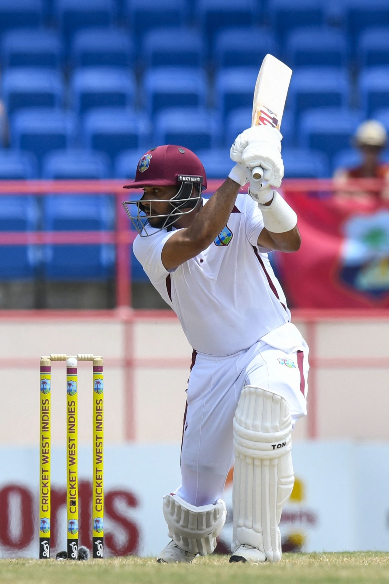 Brandon King got to his maiden Test fifty, West Indies vs Australia, 2nd Test, 2nd day, St George's, July 4, 2025