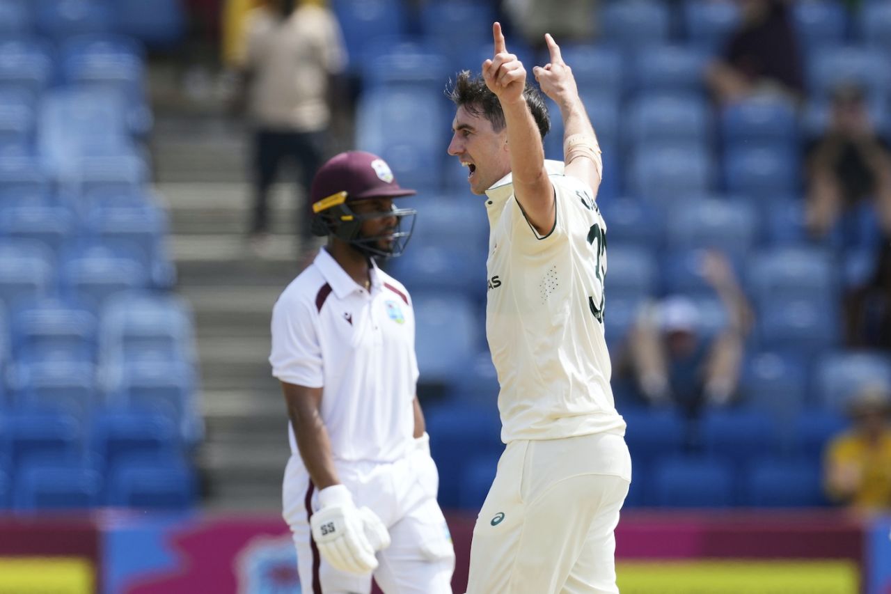 Pat Cummins got Shai Hope with a jaffa, West Indies vs Australia, 2nd Test, 2nd day, St George's, July 4, 2025