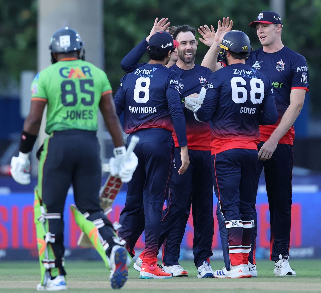 Glenn Maxwell had three wickets inside the powerplay, Seattle Orcas vs Washington Freedom, MLC 2025, Lauderhill, July 4, 2025