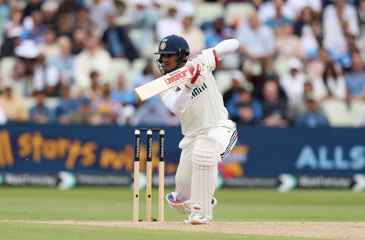Shubman Gill drives through the covers, England vs India, 2nd Test, Birmingham, 4th day, July 5, 2025