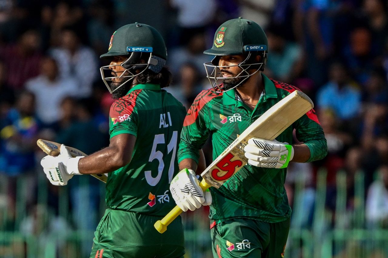 Jaker Ali and Towhid Hridoy during their partnership, Sri Lanka vs Bangladesh, 2nd ODI, Colombo, July 5, 2025