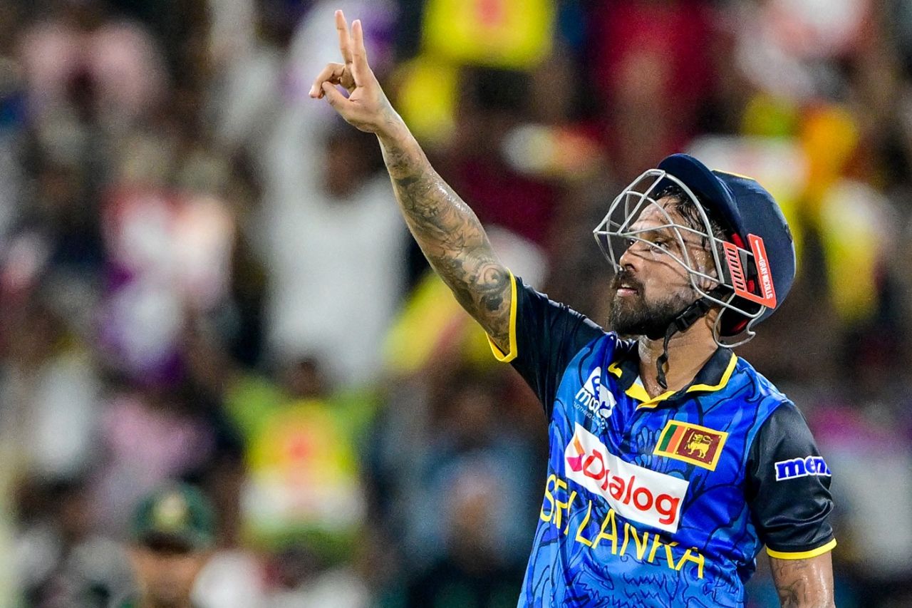 Kusal Mendis celebrates his 20-ball fifty, Sri Lanka vs Bangladesh, 2nd ODI, Colombo, July 5, 2025