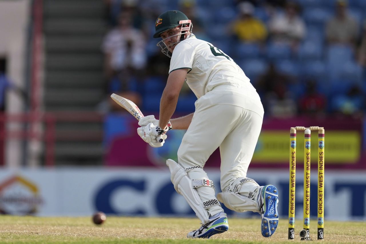 Cameron Green turns one away, West Indies vs Australia, 2nd Test, St George's, 2nd day, July 4, 2025