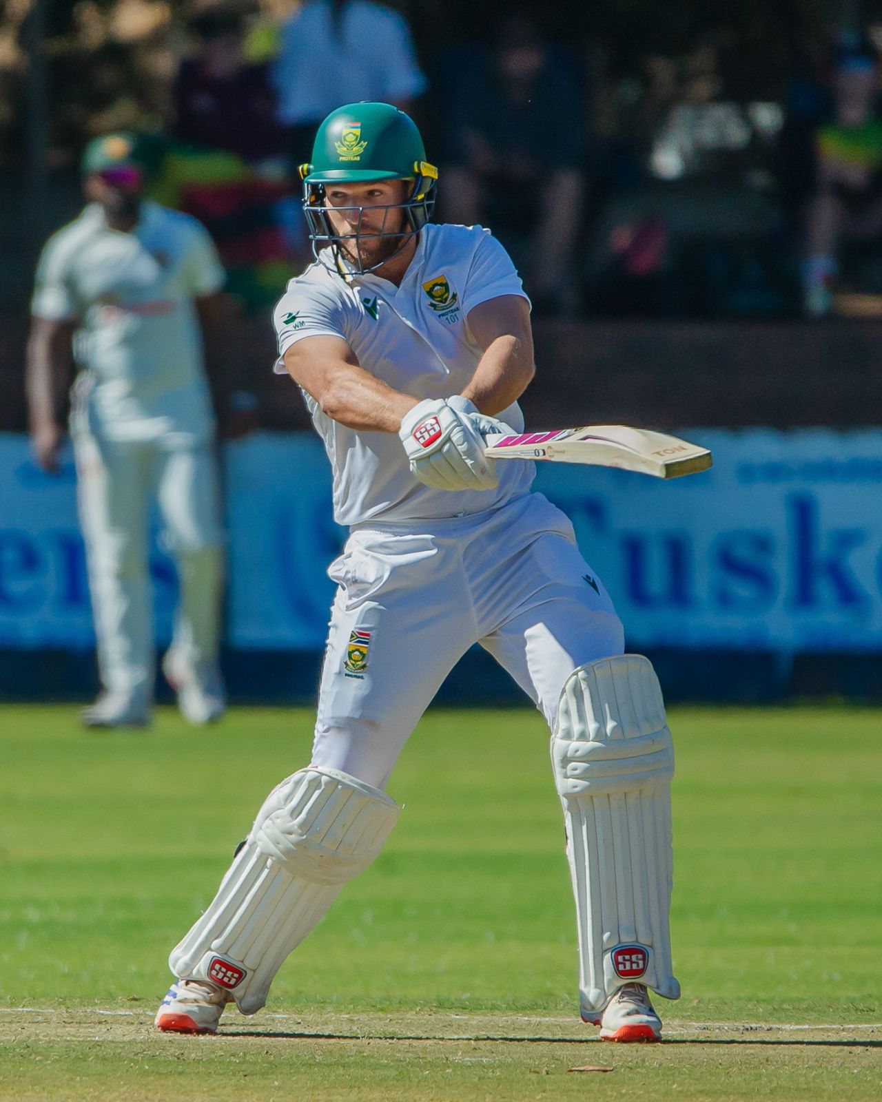 Wiaan Mulder cuts one away, Zimbabwe vs South Africa, 2nd Test, 1st day, Bulawayo, July 6, 2025