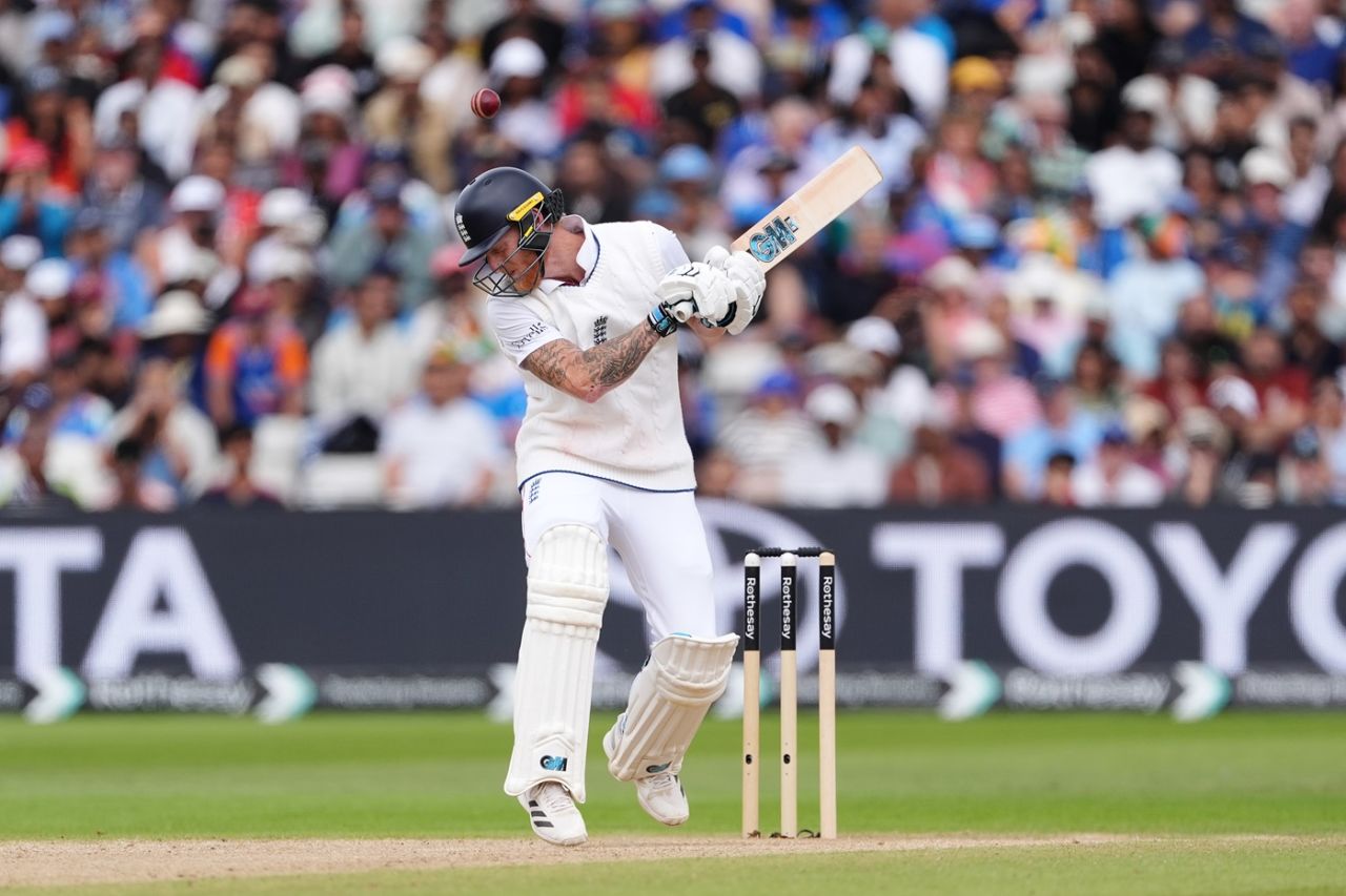Ben Stokes takes evasive action, England vs India, 2nd Test, Edgbaston, 5th day, July 6, 2025