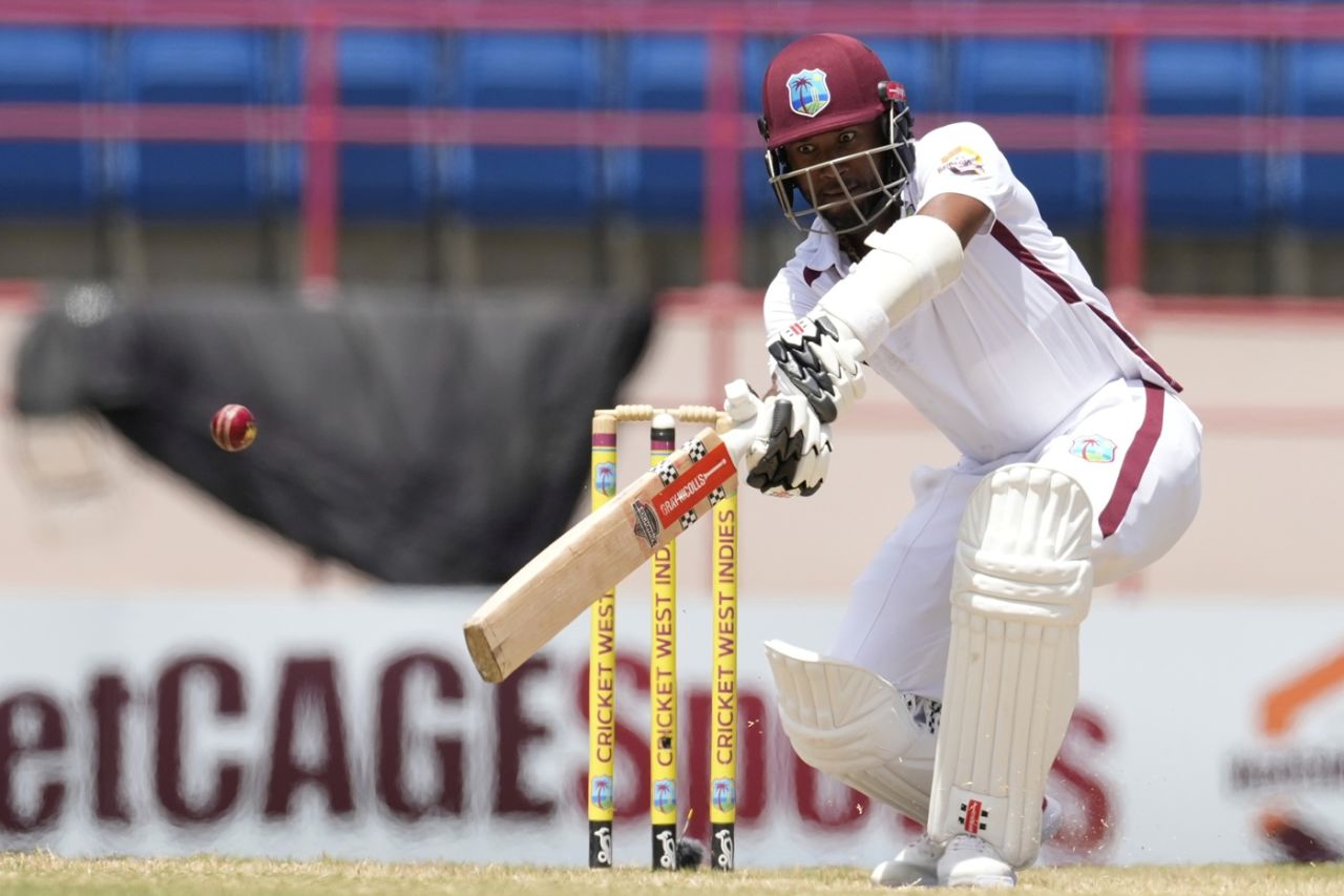 Kraigg Brathwaite started the chase cautiously, West Indies vs Australia, 2nd Test, St George's, 4th day, July 6, 2025