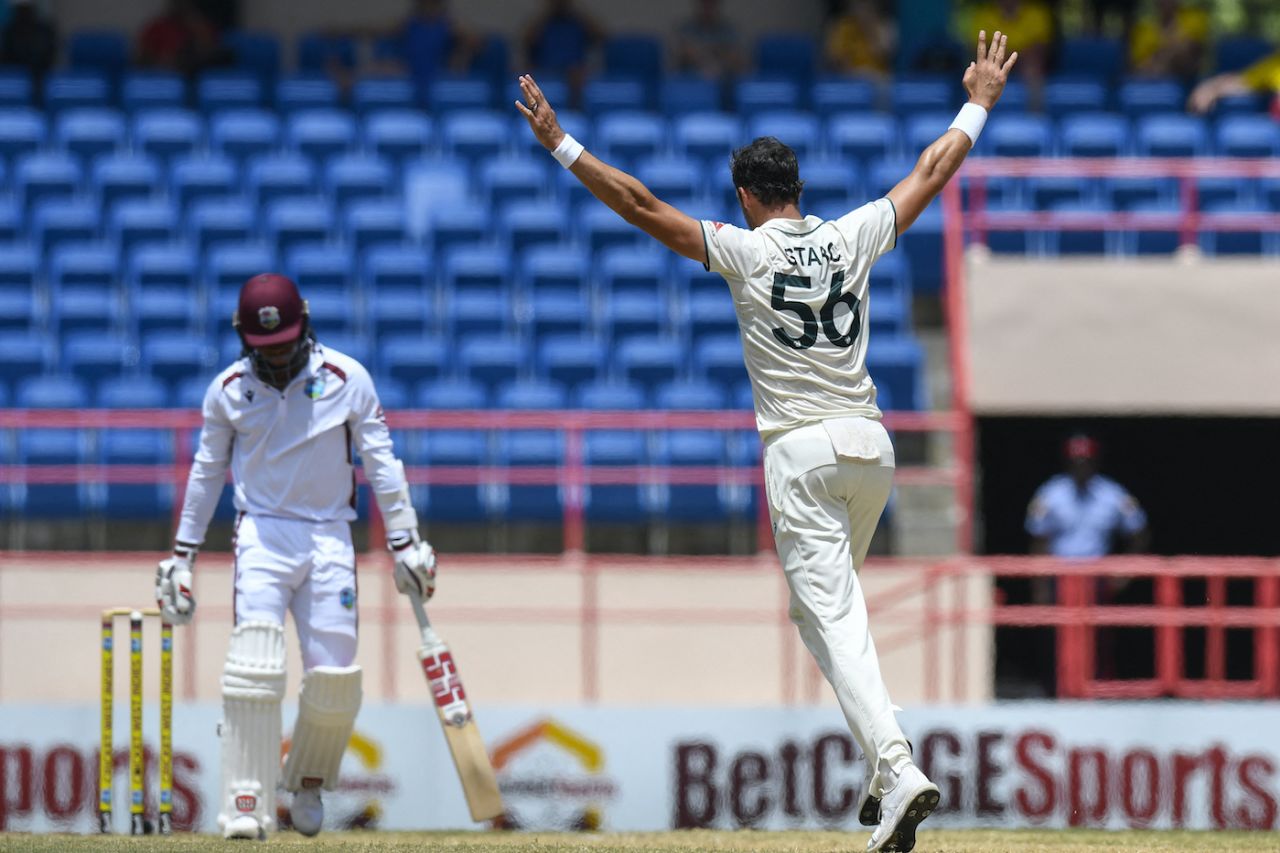 Mitchell Starc had Keacy Carty caught behind, West Indies vs Australia, 2nd Test, St George's, 4th day, July 6, 2025
