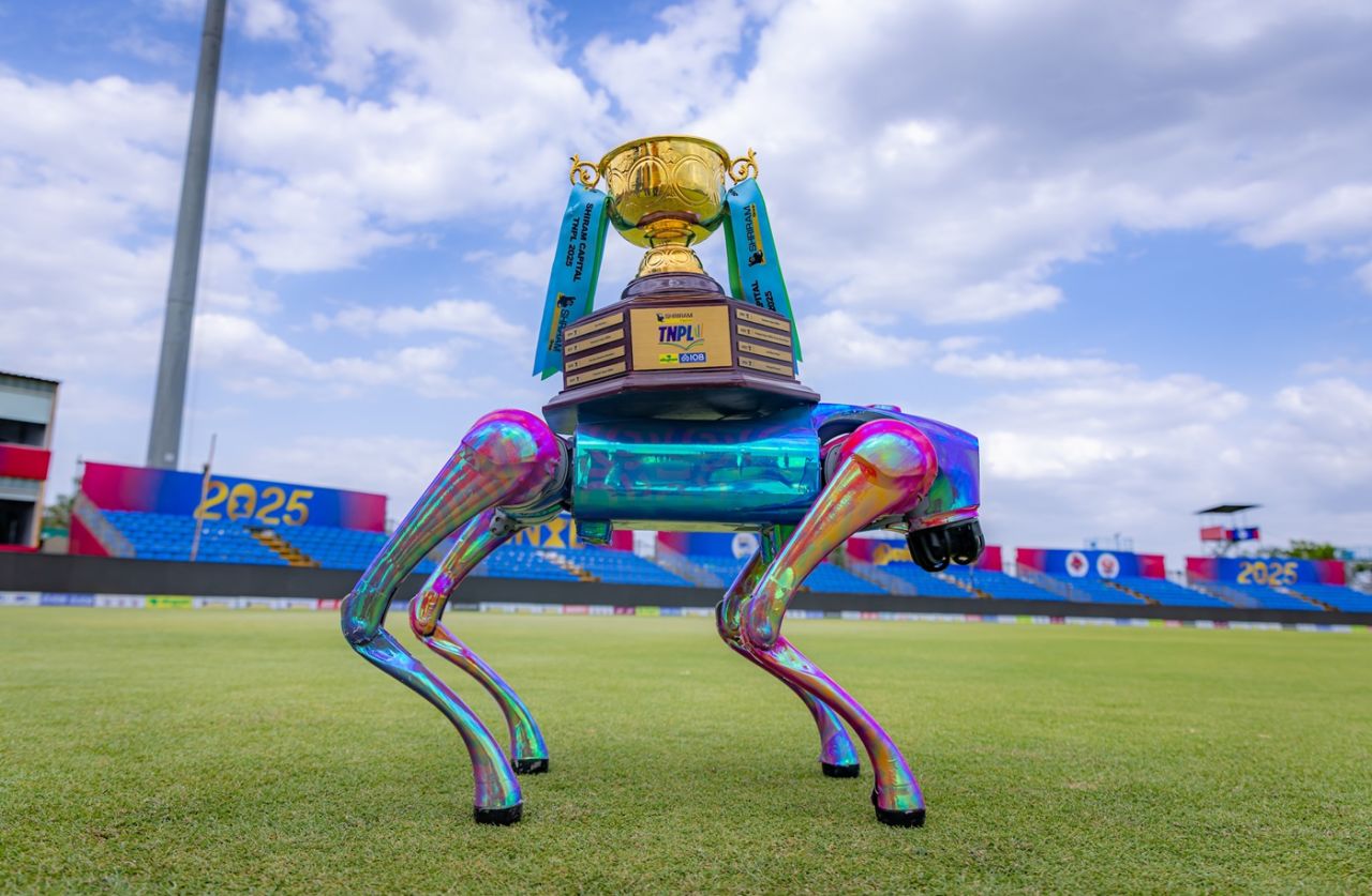 The TNPL trophy on display in Dindigul, Dindigul Dragons vs Idream Tiruppur Tamizhans, TNPL 2025, Dindigul, July 6, 2025