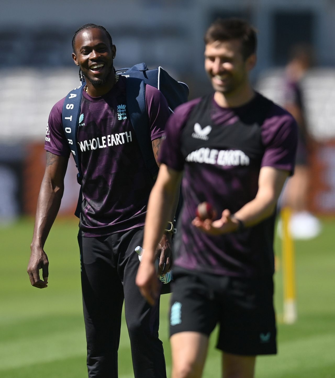 Jofra Archer and Mark Wood share a laugh during training, England vs India, 3rd Test, Lord's, July 9, 2025