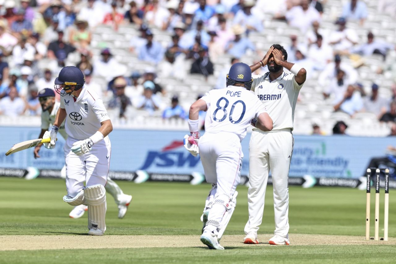 Joe Root and Ollie Pope ground it out and tested India's patience, England vs India, 3rd Test, Lord's, London, Day 1, July 10, 2025