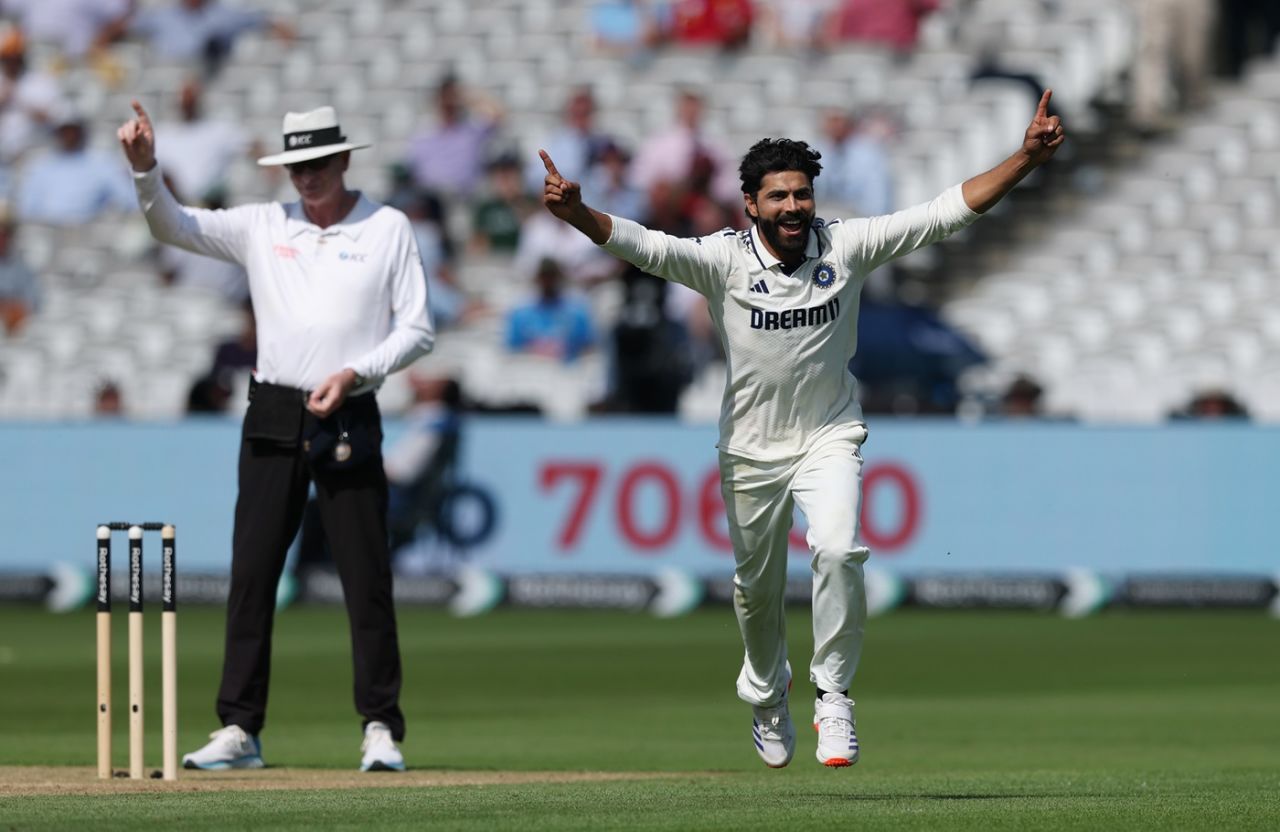 Ravindra Jadeja struck on the first ball after tea, England vs India, 3rd Test, Lord's, London, 1st day, July 10, 2025